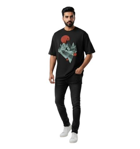 Oversized Wanderer Graphic T-Shirt | Red Sun Edition