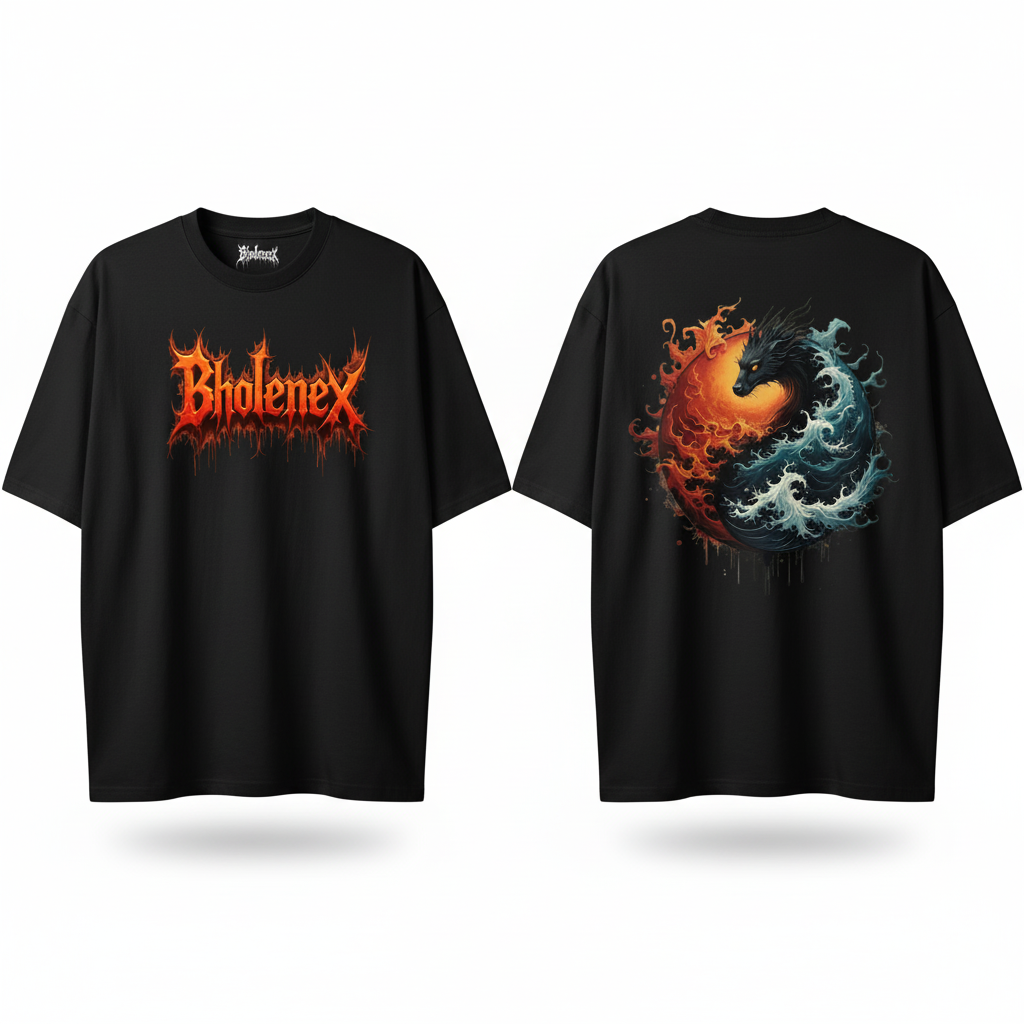 Bholenex | Flame & Wave Dragon T-Shirt