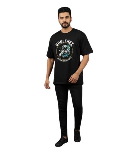BHOLENEX "Exploration Initiative" Astronaut Tee | Oversized Cosmic Graphic T-Shirt