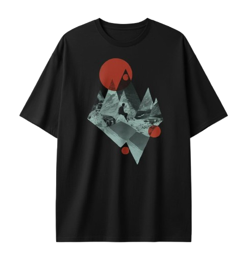 Oversized Wanderer Graphic T-Shirt | Red Sun Edition