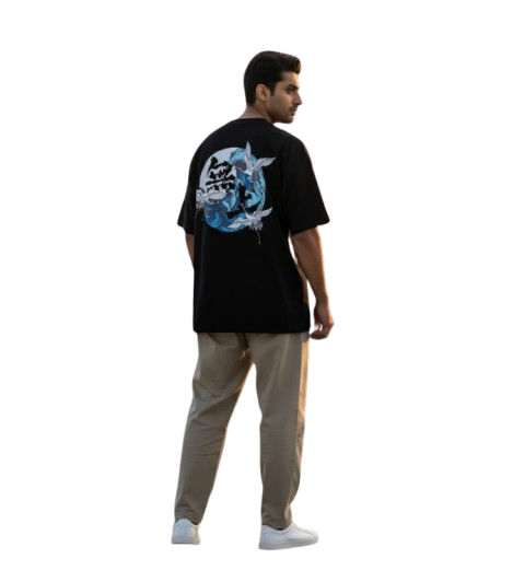 Crane Graphic T-Shirt | Black Tee with Back Print