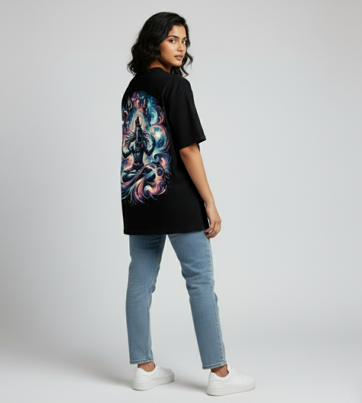 Bholenex Cosmic Meditator Unisex Oversized T-Shirt