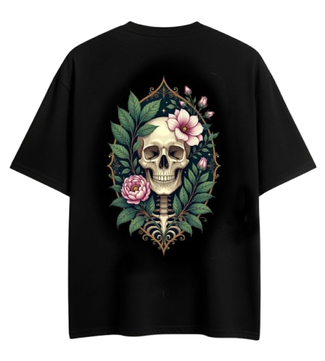 Skull & Roses Graphic | Streetwear Style Oversized T-shirt