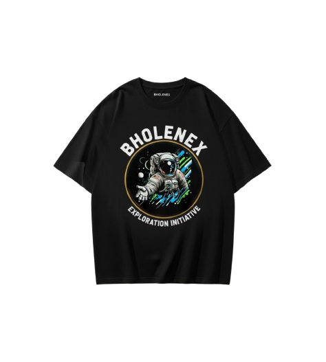 BHOLENEX "Exploration Initiative" Astronaut Tee | Oversized Cosmic Graphic T-Shirt